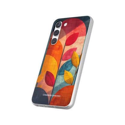 Abstract Orange Blue Design - Flexi Samsung S23 Phone Case