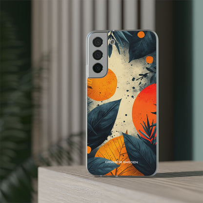 Tropical Blue Leaves - Flexi Samsung S22 Phone Case