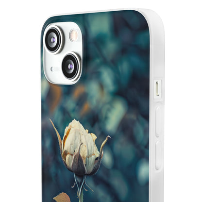 Teal Rosebud Serenade | Flexible Phone Case for iPhone