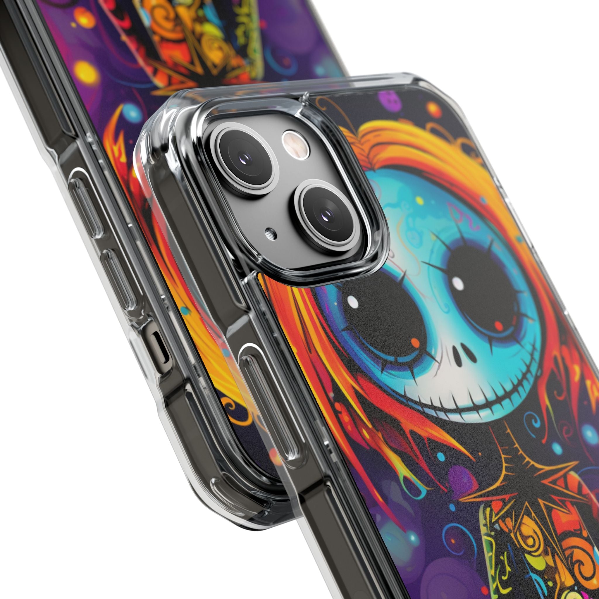 Blue Skull Swirl iPhone 14 Case - Impact