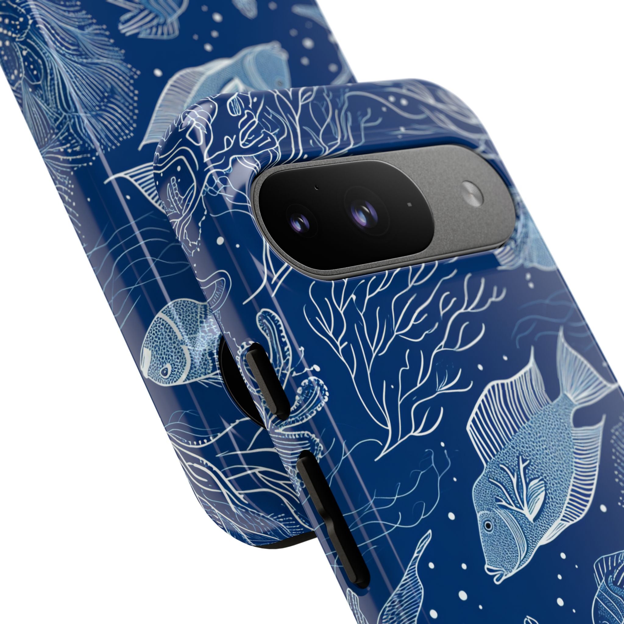 Navy Scale Reef Google Pixel 9 Case - Tough