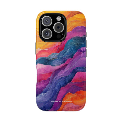 Vibrant Abstract Waves - Tough iPhone 16 Phone Case