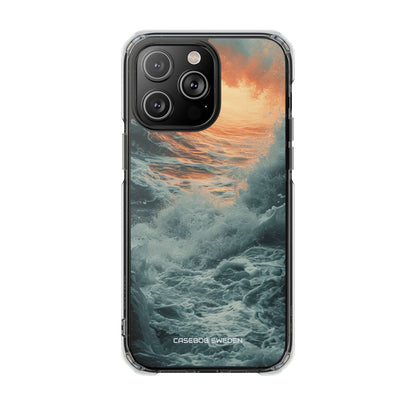 Fiery Wave Power - Clear Impact iPhone 14 Phone Case