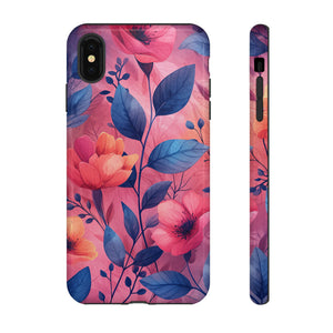 Herringbone Blossom Harmony - Protective Phone Case