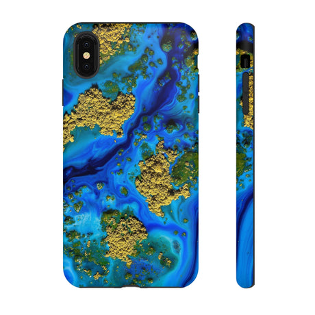 Blue Clear Ocean Ink Art iPhone Case (Protective) iPhone XS MAX Matte Phone Case