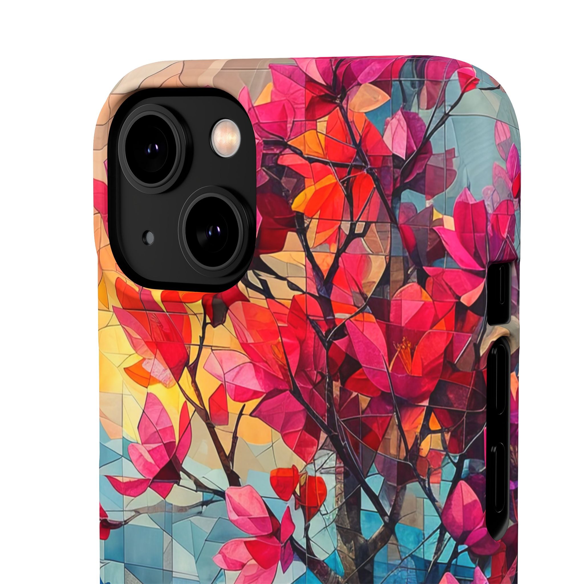 Vibrant Geometric Tree Landscape iPhone 14 - Slim Phone Case