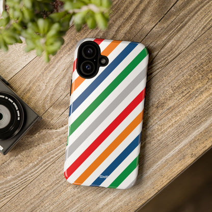 Vibrant Geometric Stripes - iPhone Case