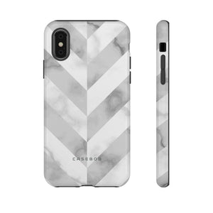 White Herringbone - Protective Phone Case