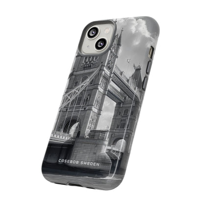 Tower Bridge Monochrome Architecture Study iPhone 14 - Tough Phone Case