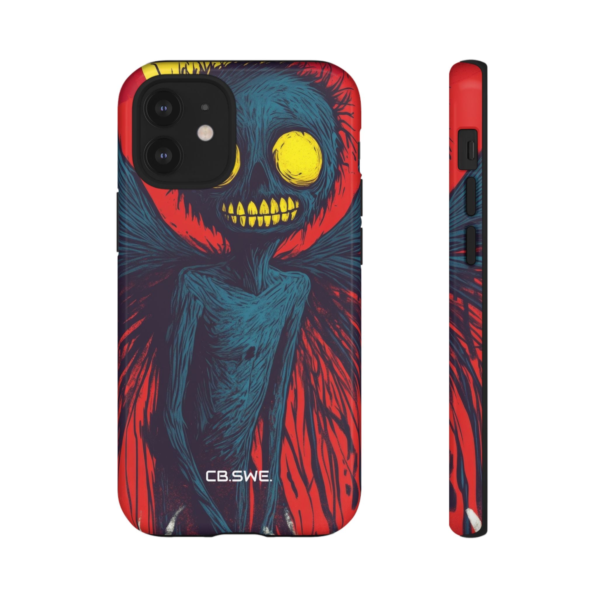 Dark Blue Humanoid Figure Yellow Teeth iPhone 12 - Tough