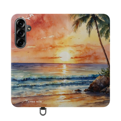 Golden Palm Sunset - Samsung S25+ Case - Lompakko