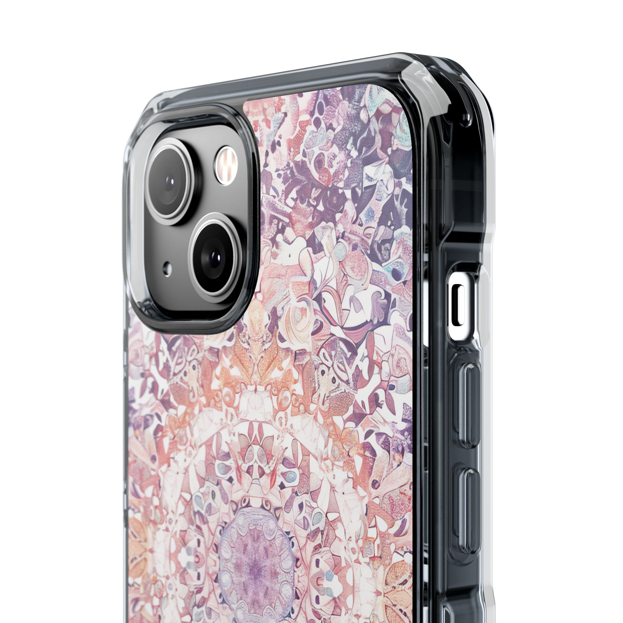 Purple Pink Mandala - Clear Impact iPhone 14 Phone Case