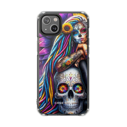 Sunflower Skull Glow iPhone 14 Plus Case - Impact