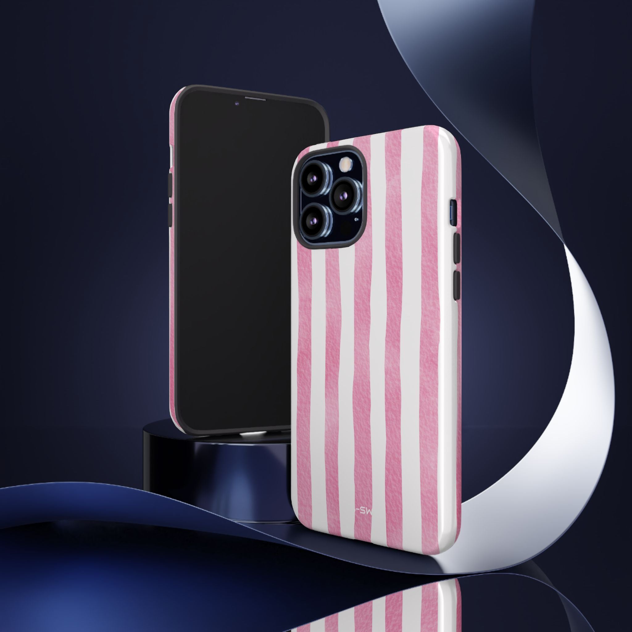 Pink Watercolor Stripes - iPhone Case