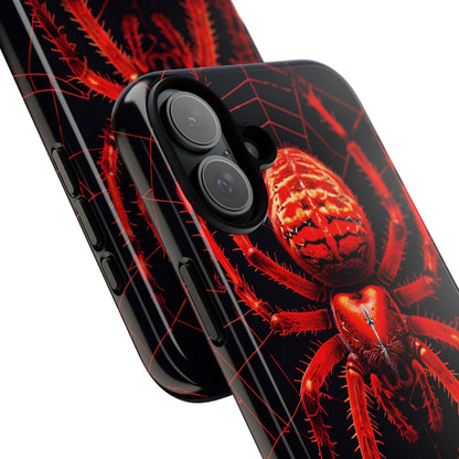 Crimson Spiderweb iPhone 16 Plus Case - Tough