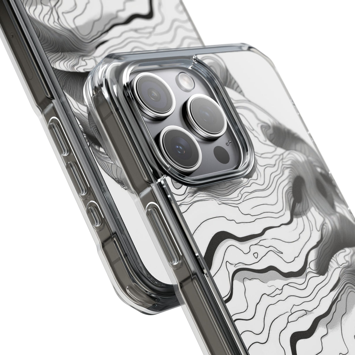 Topographic Serenity – Handyhülle für iPhone (Clear Impact – Magnetisch)