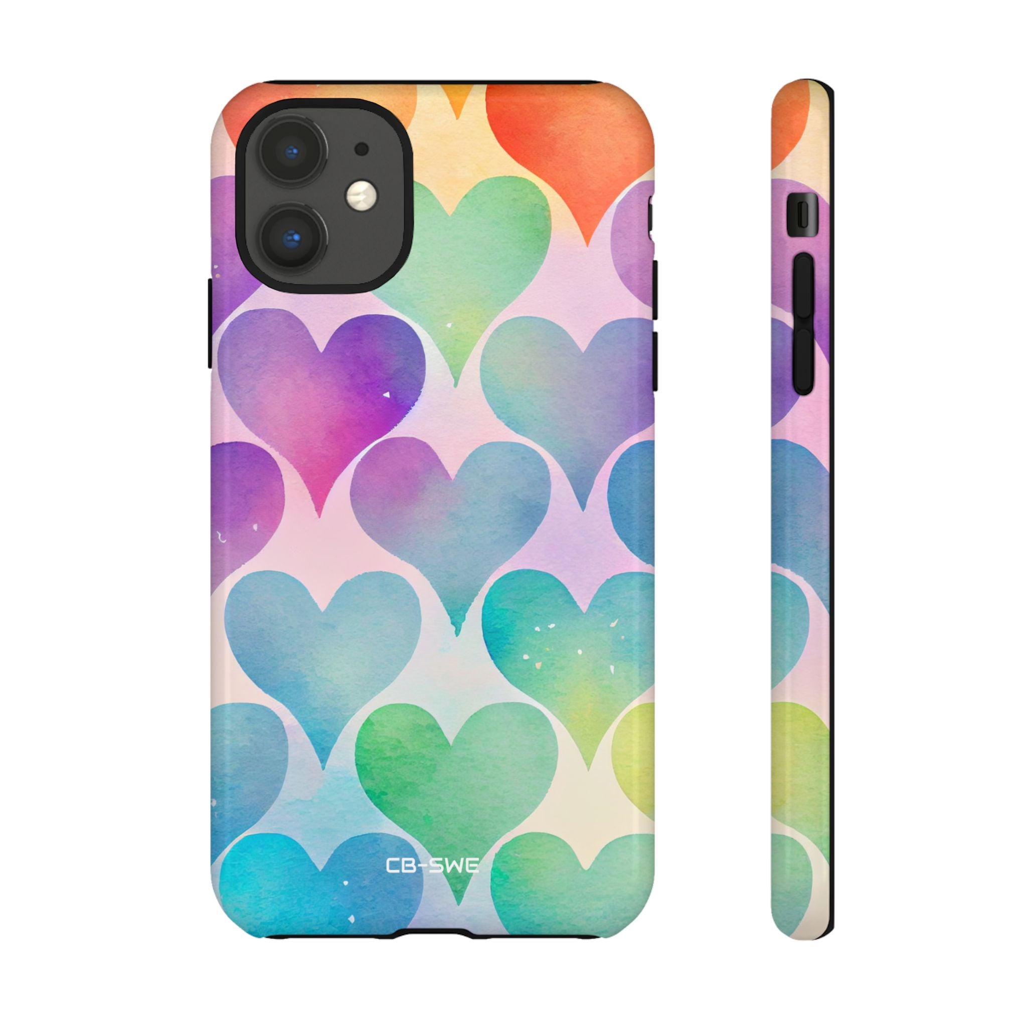 Watercolor Heart Symphony - iPhone Case