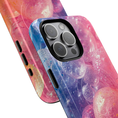 Pink Blue Glossy Spheres - Tough + MagSafe® iPhone 15 Phone Case