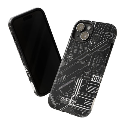 Futuristisch Circuit Raster iPhone 15 - Tough