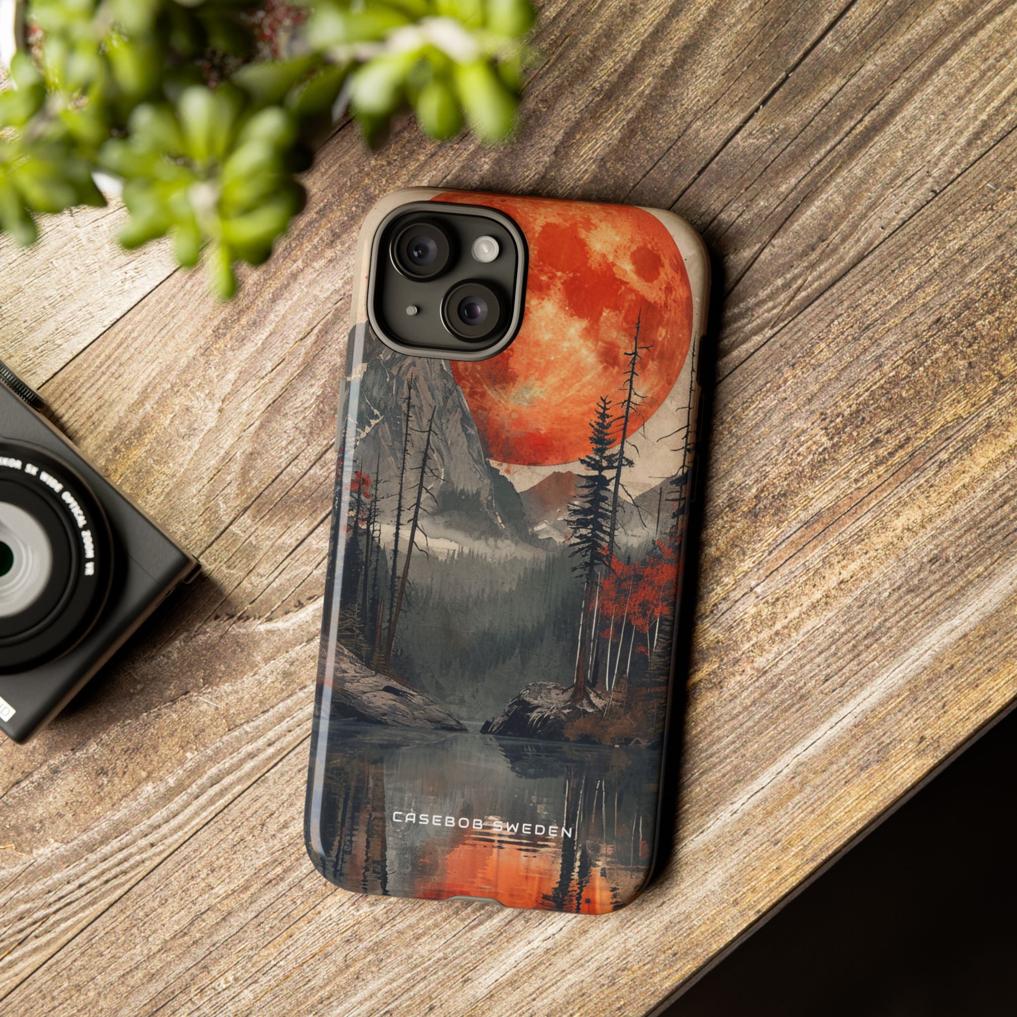 Celestial Glow Over Reflective Landscape iPhone 15 - Tough Phone Case