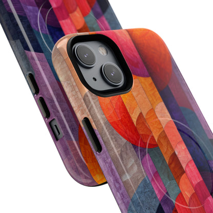 Purple Orange Abstract - Tough + MagSafe® iPhone 14 Phone Case