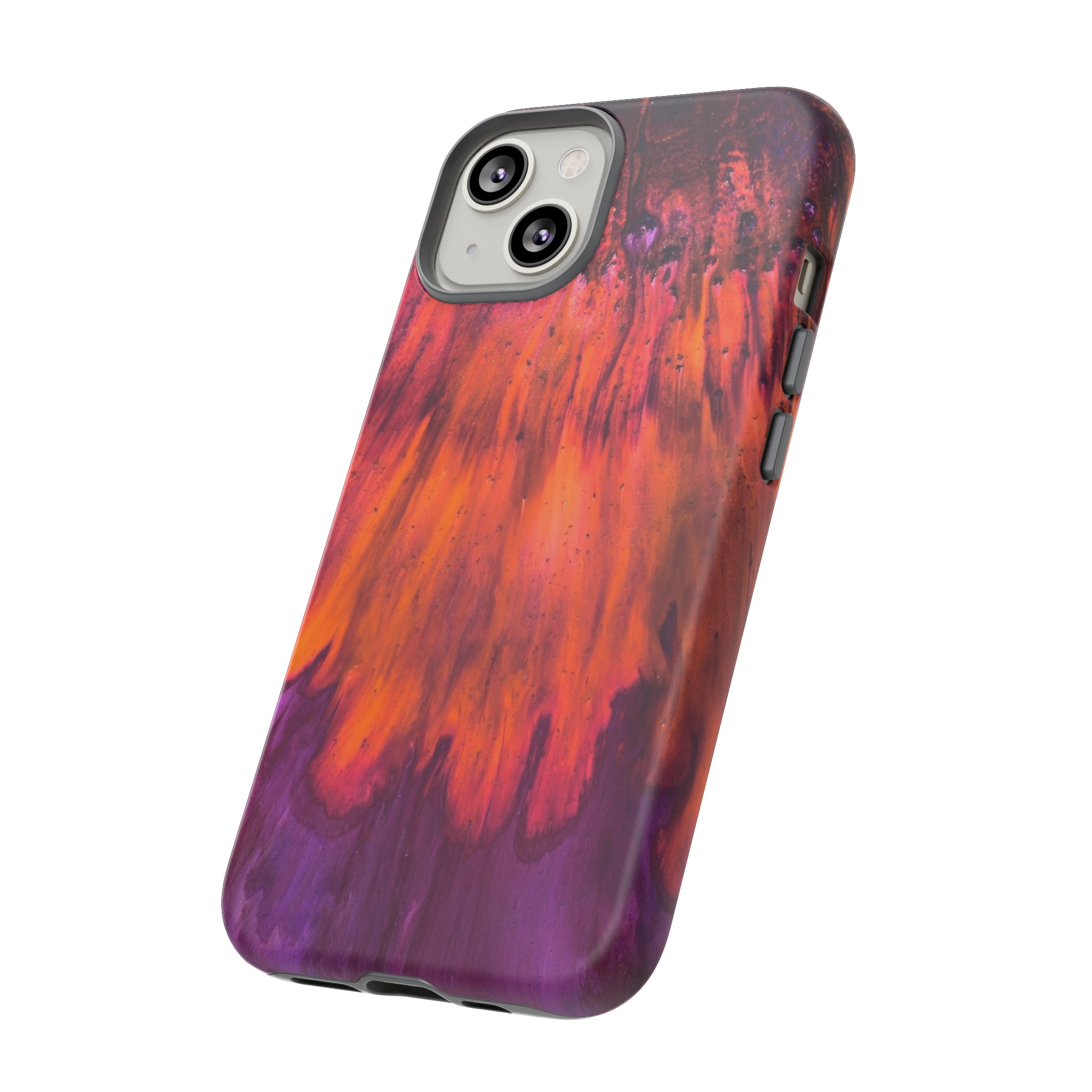 Orange Flow Ink Art iPhone Case (Protective) Phone Case