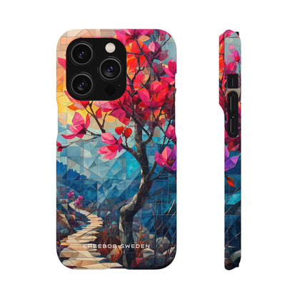 Vibrant Geometric Tree Landscape iPhone 14 - Slim Phone Case