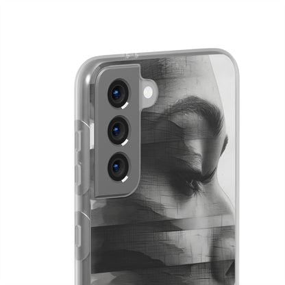 Abstract Glitch Portrait | Flexible Phone Case for Samsung Galaxy