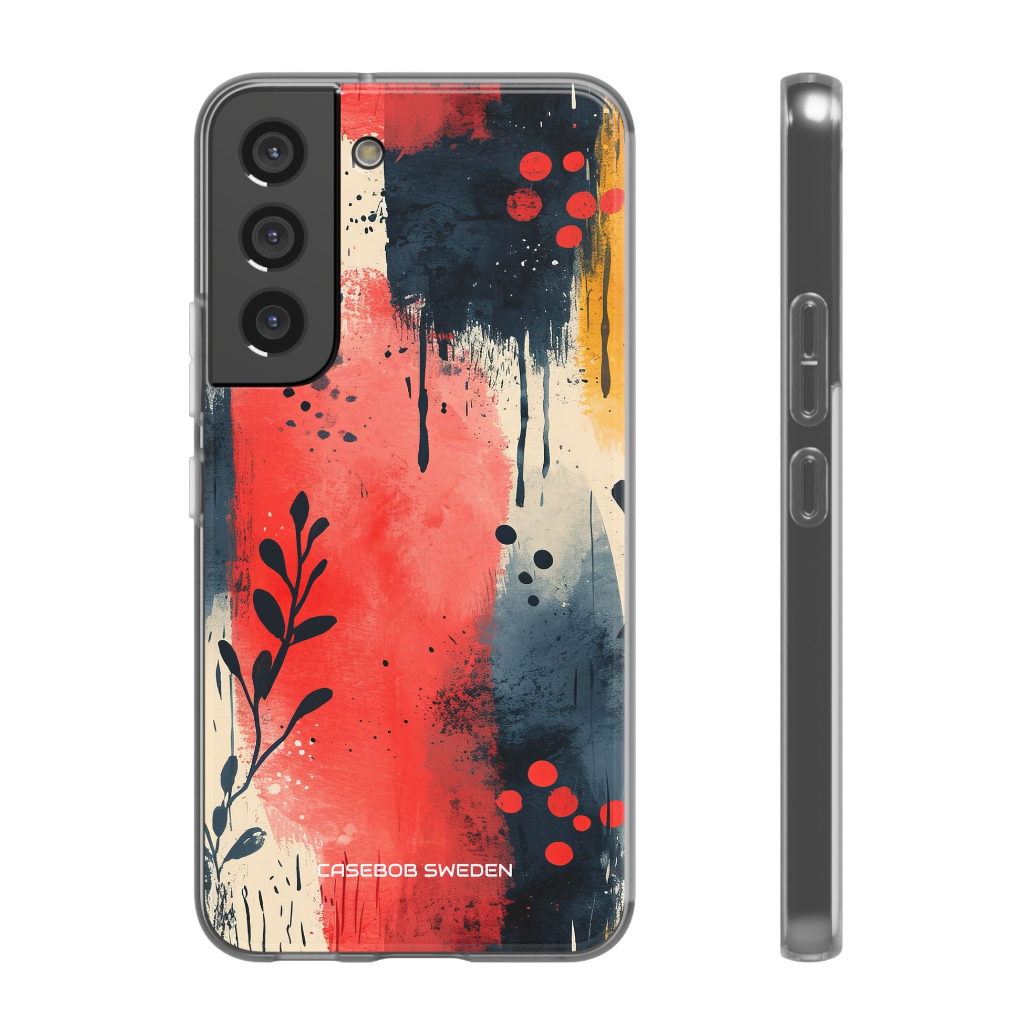 Red Blue Abstract Florals - Flexi Samsung S22 Phone Case