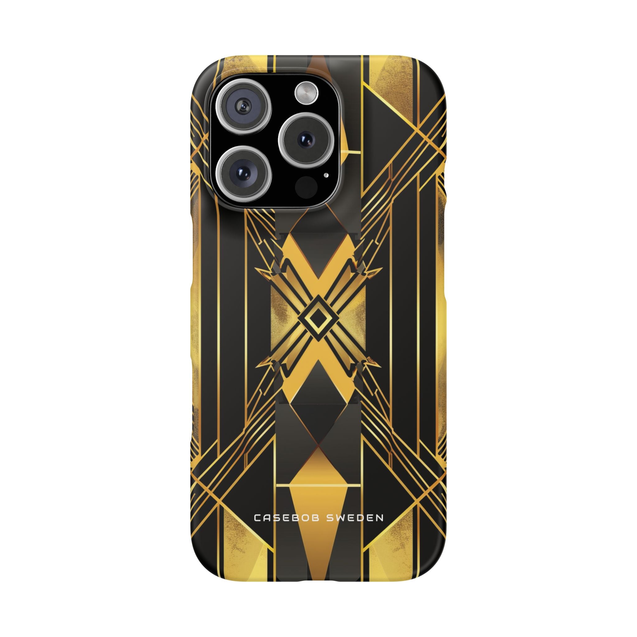 Golden Geometric Elegance iPhone 16 - Slim Phone Case