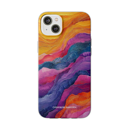 Vibrant Abstract Waves - Flexi iPhone 14 Phone Case