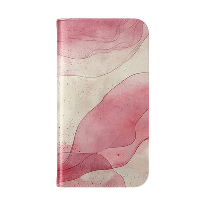 Crimson Ribbon Waves - iPhone 16 Pro Case - Wallet