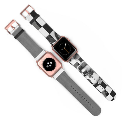 Mirrored Checkerboard Face - Watch Band