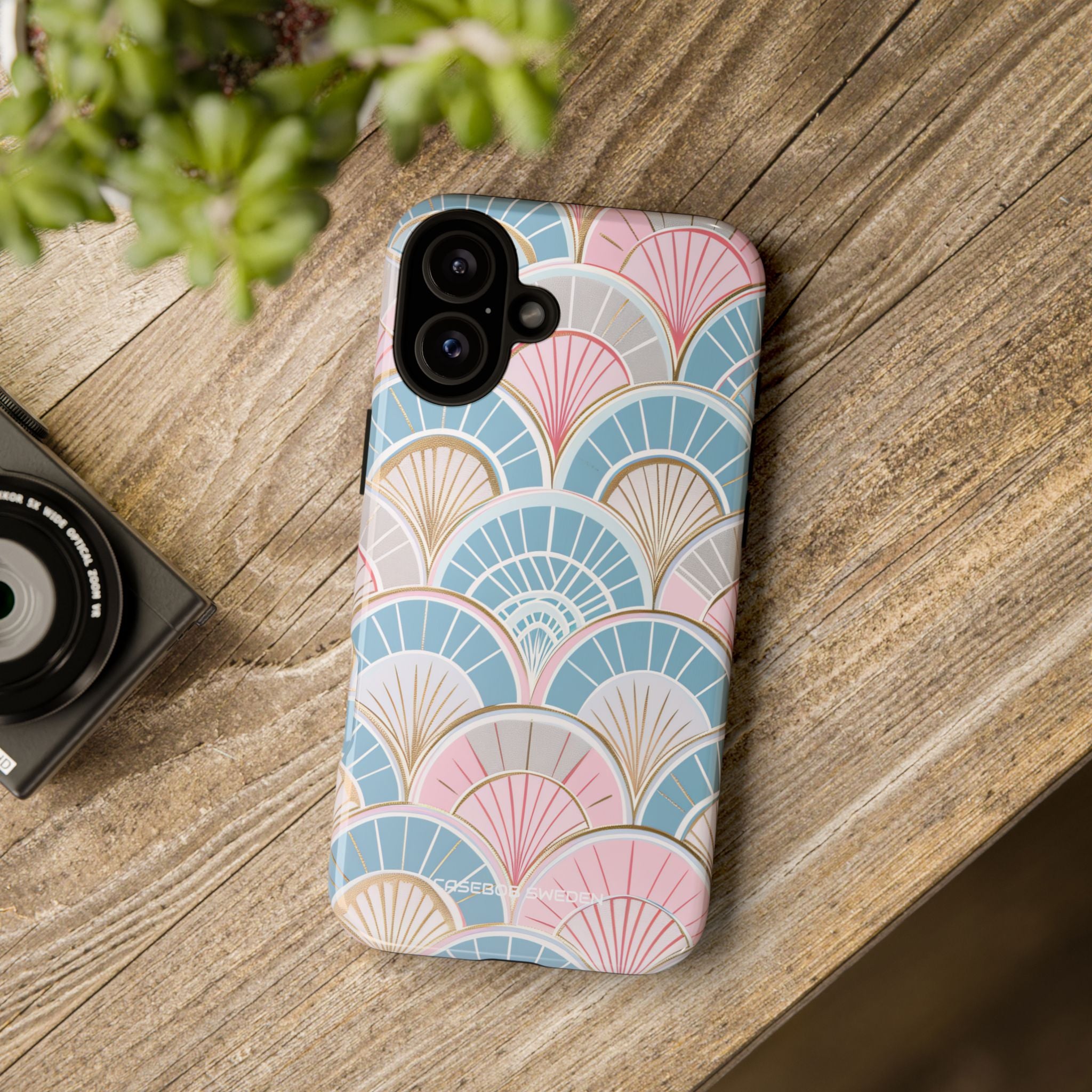 Art Deco Pastel Fan Pattern - Tough iPhone 16 Phone Case