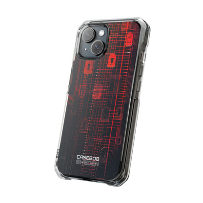 Cyber Locks Grid iPhone 15 - Impact Clear+