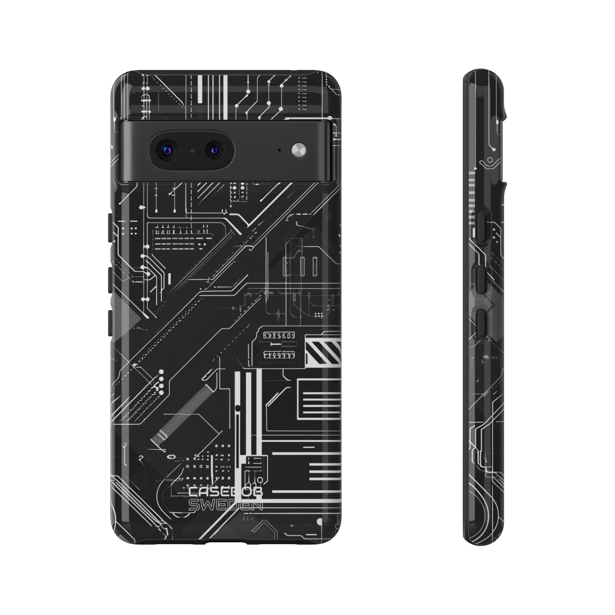 Futuristic Circuit Grid Google Pixel 7 - Tough