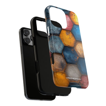 Rustic Geometric Tiles - Tough iPhone 16 Phone Case