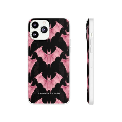 Gothic Pink Bats Aflame iPhone 13 - Flexi Phone Case