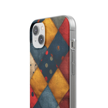 Blue Red Patchwork - Flexi iPhone 14 Phone Case