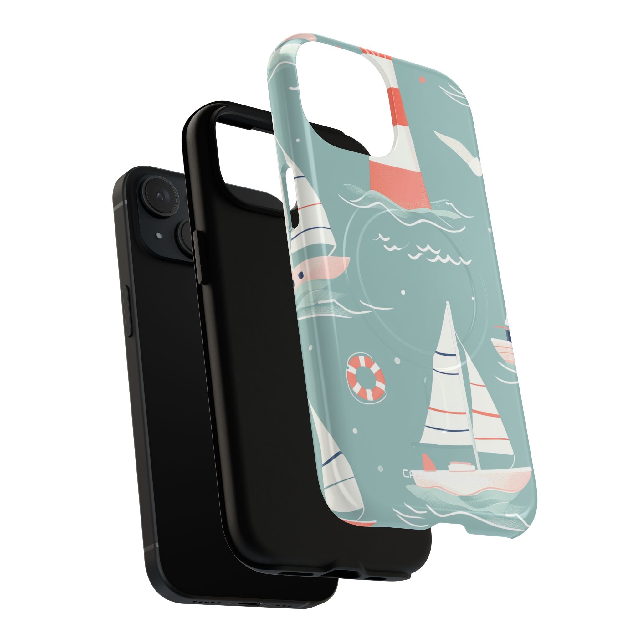 Lighthouse Nautical Charm - Tough + MagSafe® iPhone 15 Phone Case