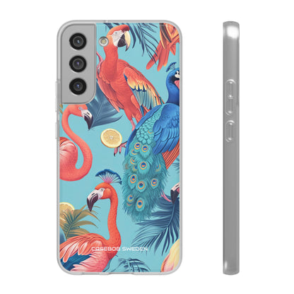 Tropical Flamingo Bliss - Flexi Samsung S22 Phone Case