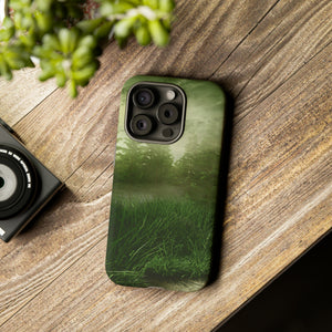 Foggy Green Landscape - Protective Phone Case