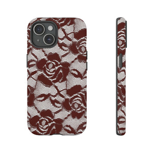 Rote Spitze Gothic Blume - Schutzhülle für Handy