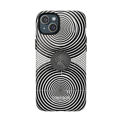 Monochrome Spiral Motion iPhone 15 - Tough+