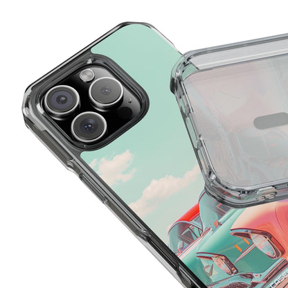 Vintage Turquoise Cars - Clear Impact iPhone 16 Phone Case