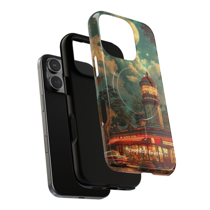 Vintage Moonlit Diner Fantasy iPhone 16 | Tough+ Phone Case