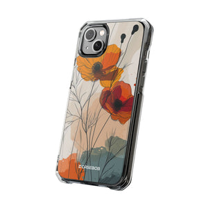 Feurige florale Abstraktion – Handyhülle für iPhone (Clear Impact – magnetisch)