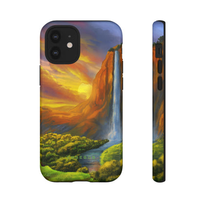 Fantasy Landscape with Waterfall - Protective Phone Case