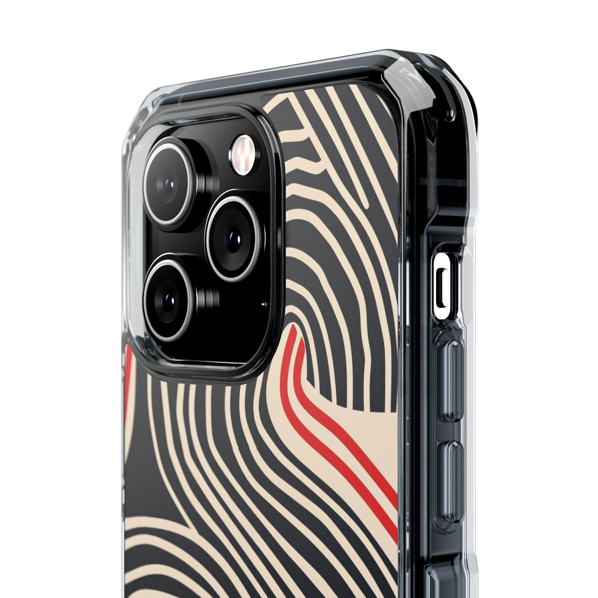 Wavy Red Flow iPhone 14 - Impact Clear+