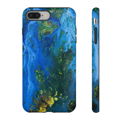 Blue Globe Ink Art iPhone Case (Protective) iPhone 8 Plus Matte Phone Case